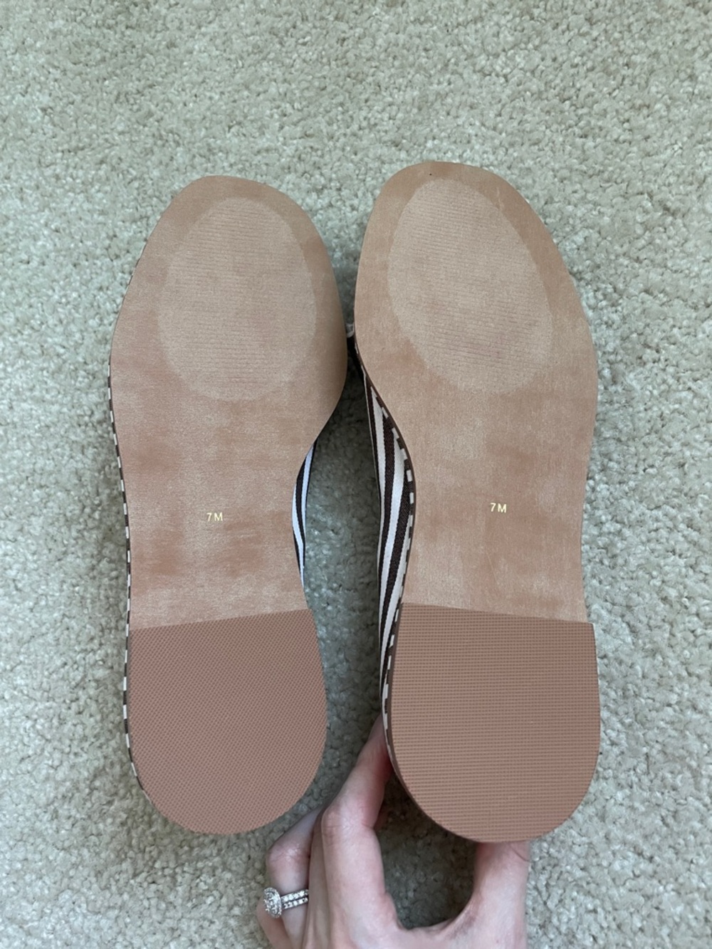 Coconuts by Matisse Brown & White Striped Bow Ballet Flats - Picture 3 of 4